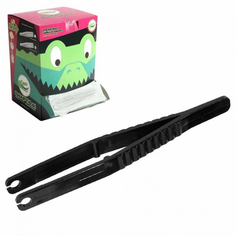 PINZA MONOUSO SNAPTILE OVAL BLACK 100pz